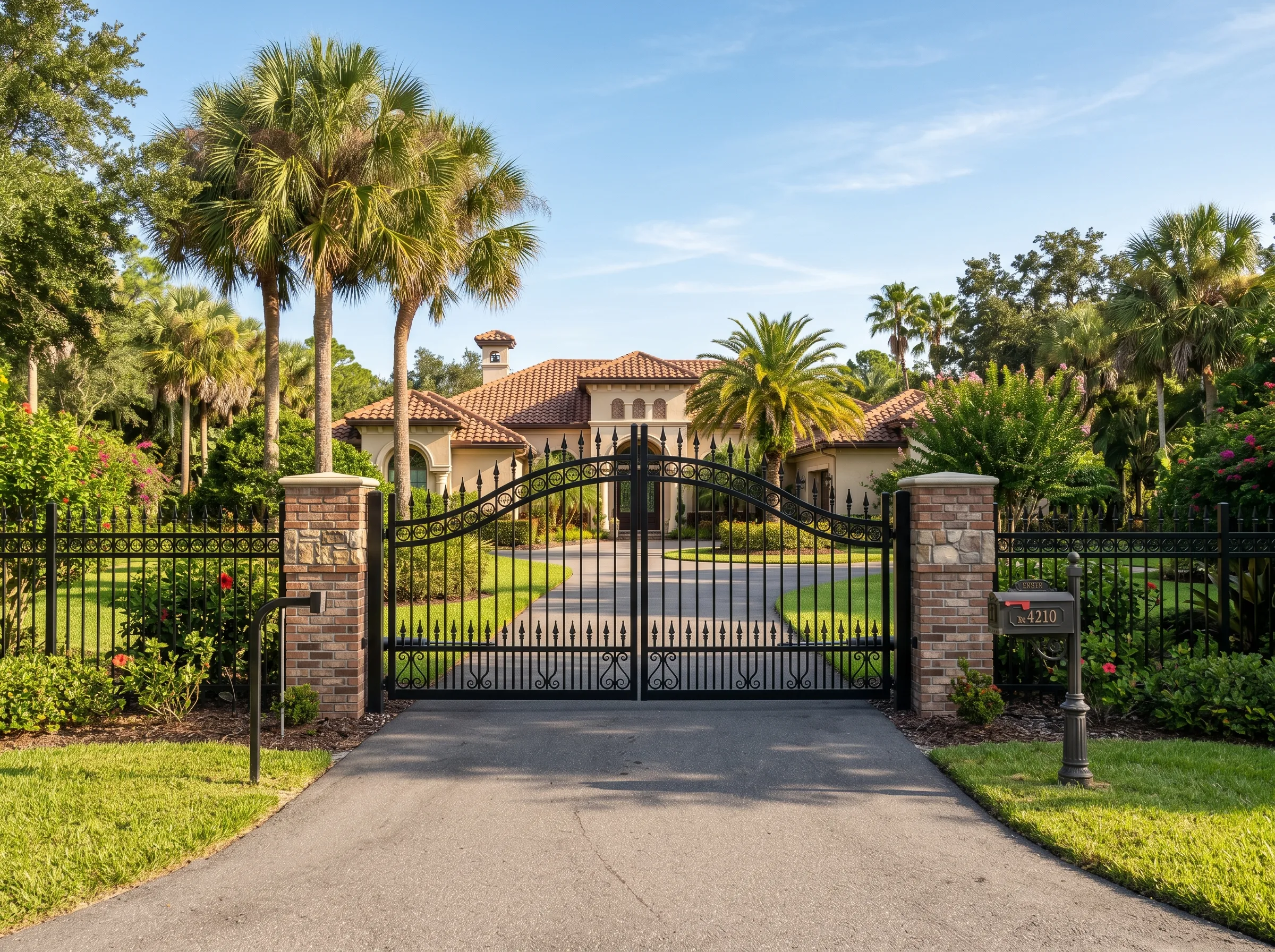 Aluminum driveway gate in Central Florida