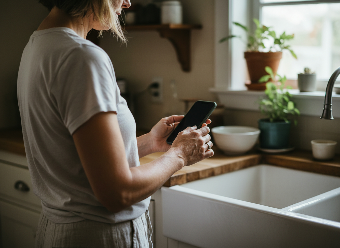 Homeowner sending a request from their phone