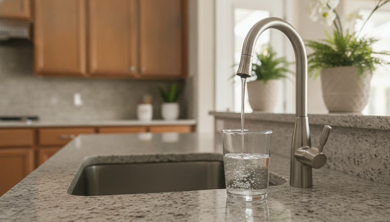 Reverse osmosis drinking water faucet at a Florida kitchen sink