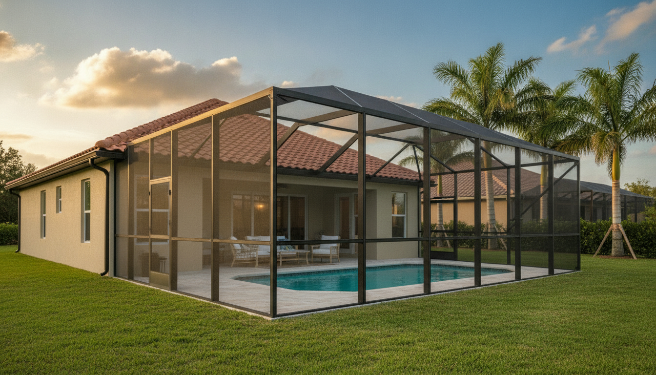 Screen pool enclosure on a Central Florida home